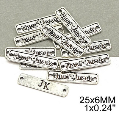 10 buc. Etichete realizate manual Etichete metalice cu fundă, argintiu, bronz, pentru haine, pălării, etichete realizate manual din aliaj vintage, accesorii de cusut 31*19mm