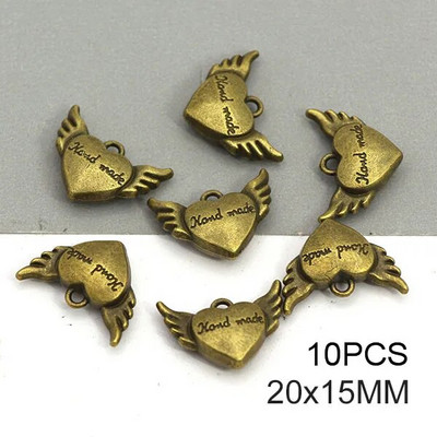 10 buc. Etichete realizate manual Etichete metalice cu fundă, argintiu, bronz, pentru haine, pălării, etichete realizate manual din aliaj vintage, accesorii de cusut 31*19mm