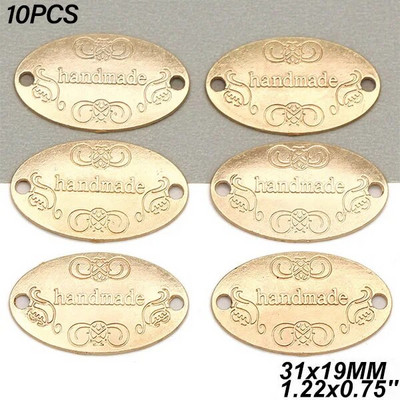 10 buc. Etichete realizate manual Etichete metalice cu fundă, argintiu, bronz, pentru haine, pălării, etichete realizate manual din aliaj vintage, accesorii de cusut 31*19mm
