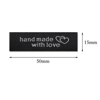 20 бр./опаковка 50x15 mm Направи си сам ръчно изработени етикети за дрехи, ръчно изработени с любов Миещ се платнен етикет за шевни аксесоари