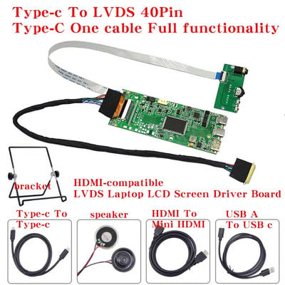 Za LP156WH2-TL Type-c pogonsku ploču 40Pin LVDS 1366*768 LCD zaslon za prijenosna računala Matična ploča USB-c DisplayPort