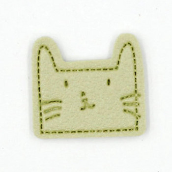 24 τεμ./συσκευασία τυχαίου χρώματος Cat Artificial PU Leather Label Ετικέτες για τσάντες ενδυμάτων Καπέλα Ετικέτες Διακόσμηση σπιτιού Diy αξεσουάρ ραπτικής