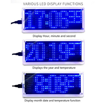 Направи си сам комплект SMD LED матричен дигитален комплект за производство на часовник Комплект електронен направи си сам часовник голям дисплей температура дата часовник комплект направи си сам