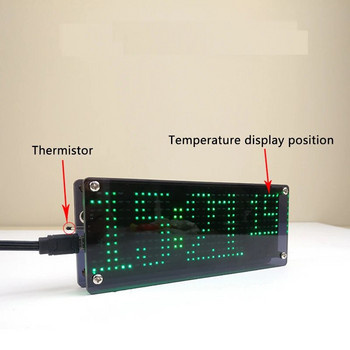 Κιτ DIY SMD LED Dot Matrix Ψηφιακό ρολόι παραγωγής κιτ Ηλεκτρονικό κιτ ρολογιού DIY Μεγάλη οθόνη θερμοκρασίας Ημερομηνία Ρολόι Κιτ DIY