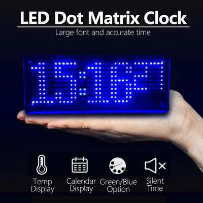 DIY Kit SMD LED Dot Matrix Digital Clock Production Kit Komplet elektroničkih DIY satova Veliki zaslon Temperatura Datum Sat DIY Kit