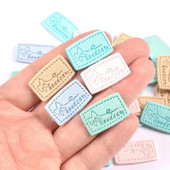 20 τμχ Χειροποίητες δερμάτινες ετικέτες από ίνες ανάγλυφες ετικέτες DIY Flag Label για Αξεσουάρ ραπτικής ενδυμάτων 15x25mm cp3212