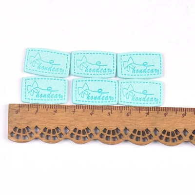 20 τμχ Χειροποίητες δερμάτινες ετικέτες από ίνες ανάγλυφες ετικέτες DIY Flag Label για Αξεσουάρ ραπτικής ενδυμάτων 15x25mm cp3212