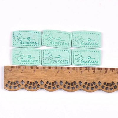 20 τμχ Χειροποίητες δερμάτινες ετικέτες από ίνες ανάγλυφες ετικέτες DIY Flag Label για Αξεσουάρ ραπτικής ενδυμάτων 15x25mm cp3212