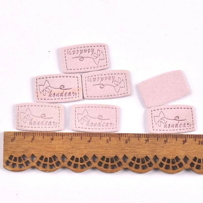 20 τμχ Χειροποίητες δερμάτινες ετικέτες από ίνες ανάγλυφες ετικέτες DIY Flag Label για Αξεσουάρ ραπτικής ενδυμάτων 15x25mm cp3212