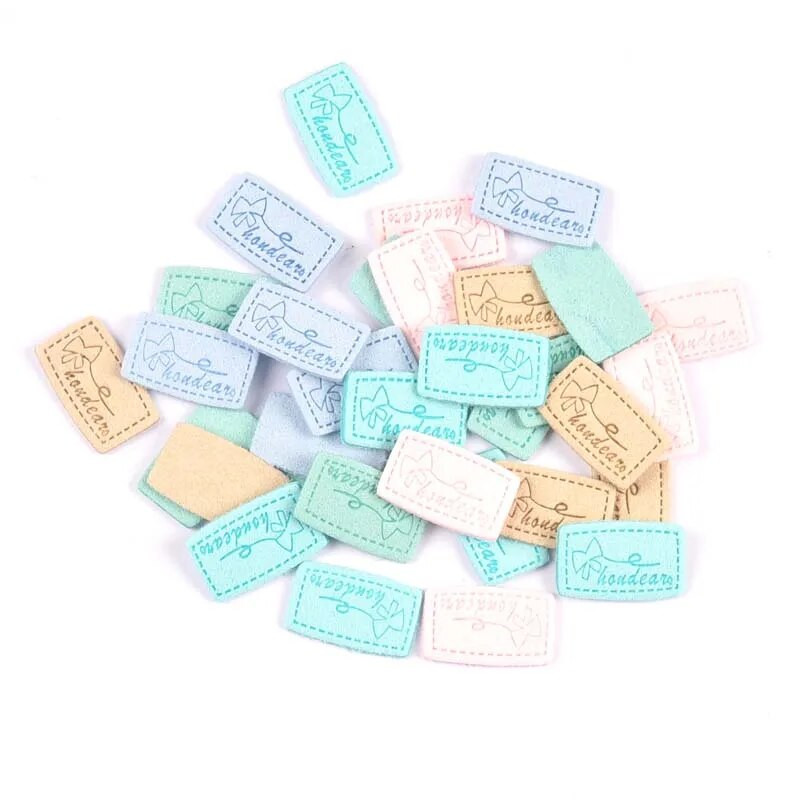 20 τμχ Χειροποίητες δερμάτινες ετικέτες από ίνες ανάγλυφες ετικέτες DIY Flag Label για Αξεσουάρ ραπτικής ενδυμάτων 15x25mm cp3212