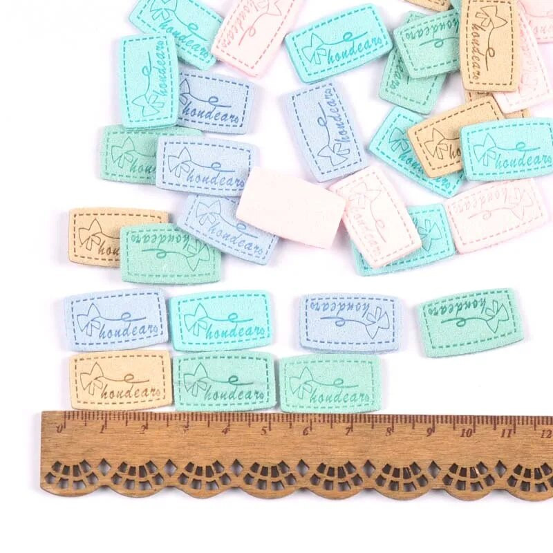 20 τμχ Χειροποίητες δερμάτινες ετικέτες από ίνες ανάγλυφες ετικέτες DIY Flag Label για Αξεσουάρ ραπτικής ενδυμάτων 15x25mm cp3212