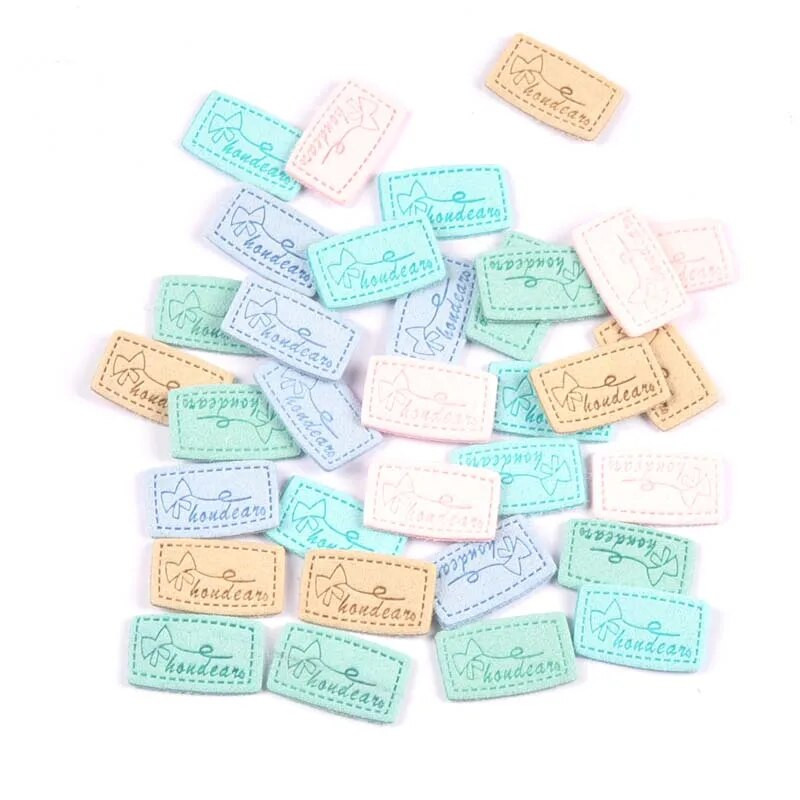 20 τμχ Χειροποίητες δερμάτινες ετικέτες από ίνες ανάγλυφες ετικέτες DIY Flag Label για Αξεσουάρ ραπτικής ενδυμάτων 15x25mm cp3212