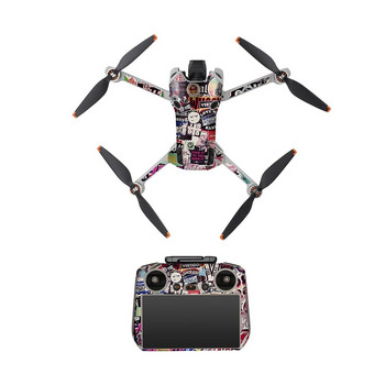 Πολύχρωμο αυτοκόλλητο Creative Design Αυτοκόλλητο με μοτίβο DIY με προστατευτικό αυτοκόλλητο αεραγωγού Αξεσουάρ RC Drone για DJI Mini 4 Pro