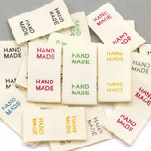 50kom Bež oznake za odjeću Šarene ručno izrađene etikete za čarape Šeširi Ručno izrađene šivane etikete Pamučno tkanje Dodaci za pletenje 15x30MM
