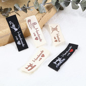 100 τμχ Χειροποίητες κεντημένες ετικέτες Ετικέτες Πολυεστέρας Χειροποίητα με αγάπη Ετικέτα μοτίβο εργαλείων ραφής για αξεσουάρ ραπτικής ρούχων για καπέλο Diy