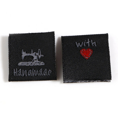 100 τμχ Χειροποίητες κεντημένες ετικέτες Ετικέτες Πολυεστέρας Χειροποίητα με αγάπη Ετικέτα μοτίβο εργαλείων ραφής για αξεσουάρ ραπτικής ρούχων για καπέλο Diy