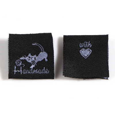 100 τμχ Χειροποίητες κεντημένες ετικέτες Ετικέτες Πολυεστέρας Χειροποίητα με αγάπη Ετικέτα μοτίβο εργαλείων ραφής για αξεσουάρ ραπτικής ρούχων για καπέλο Diy