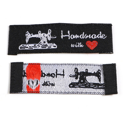 100 τμχ Χειροποίητες κεντημένες ετικέτες Ετικέτες Πολυεστέρας Χειροποίητα με αγάπη Ετικέτα μοτίβο εργαλείων ραφής για αξεσουάρ ραπτικής ρούχων για καπέλο Diy