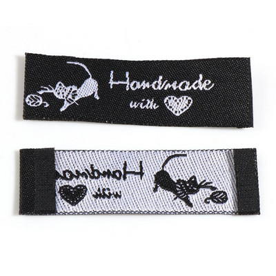 100 τμχ Χειροποίητες κεντημένες ετικέτες Ετικέτες Πολυεστέρας Χειροποίητα με αγάπη Ετικέτα μοτίβο εργαλείων ραφής για αξεσουάρ ραπτικής ρούχων για καπέλο Diy