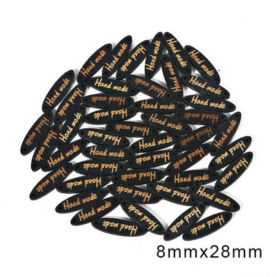 50 tk Käsitsi valmistatud etikett puidust sildid Õmblusnööbid Erinevad värvid Reljeefsed DIY lipp ristkülikukujulised sildid Käsitöötarbed Rõivaste tarvikud