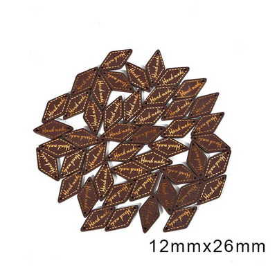 50 tk Käsitsi valmistatud etikett puidust sildid Õmblusnööbid Erinevad värvid Reljeefsed DIY lipp ristkülikukujulised sildid Käsitöötarbed Rõivaste tarvikud