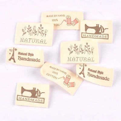 50 τμχ βαμβακερές ετικέτες ενδυμάτων DIY Χειροποίητες ετικέτες υφασμάτινο μπάλωμα κεντήματα συνονθύλευμα ένδυσης Αξεσουάρ ραπτικής CP2182