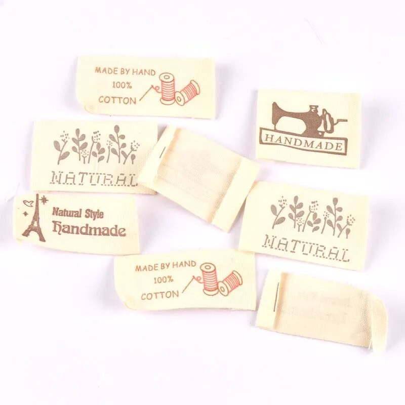 50 τμχ βαμβακερές ετικέτες ενδυμάτων DIY Χειροποίητες ετικέτες υφασμάτινο μπάλωμα κεντήματα συνονθύλευμα ένδυσης Αξεσουάρ ραπτικής CP2182