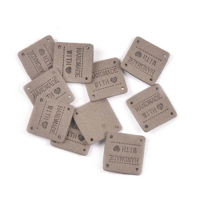 20Gb 2,5cm jauktas krāsas mini kvadrāts "Roku darbs ar mīlestību" Reljefa etiķetes Šūšanai Apģērbi Amatniecība Aksesuāri DIY Somas Cepures Tag