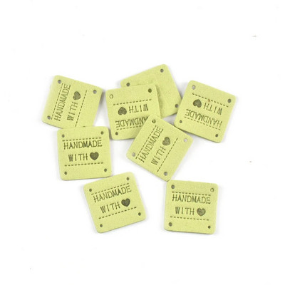 20Gb 2,5cm jauktas krāsas mini kvadrāts "Roku darbs ar mīlestību" Reljefa etiķetes Šūšanai Apģērbi Amatniecība Aksesuāri DIY Somas Cepures Tag