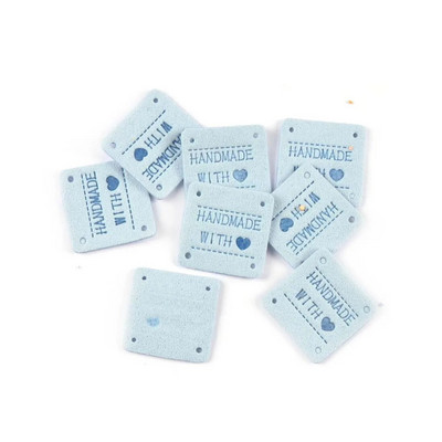 20Gb 2,5cm jauktas krāsas mini kvadrāts "Roku darbs ar mīlestību" Reljefa etiķetes Šūšanai Apģērbi Amatniecība Aksesuāri DIY Somas Cepures Tag