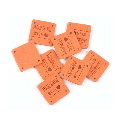 20Gb 2,5cm jauktas krāsas mini kvadrāts "Roku darbs ar mīlestību" Reljefa etiķetes Šūšanai Apģērbi Amatniecība Aksesuāri DIY Somas Cepures Tag