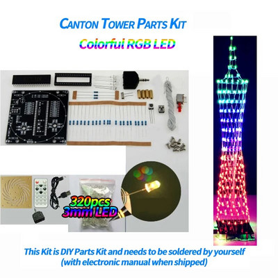 Nadogradite glasovno upravljanje Šareni LED Canton Tower spectrum LED daljinski upravljač Elektronički DIY Kits Komplet za lemljenje glazbenog spektra