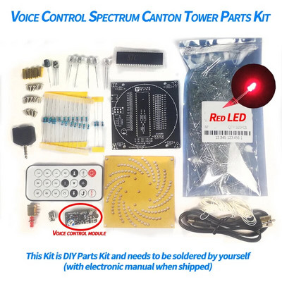Nadogradite glasovno upravljanje Šareni LED Canton Tower spectrum LED daljinski upravljač Elektronički DIY Kits Komplet za lemljenje glazbenog spektra
