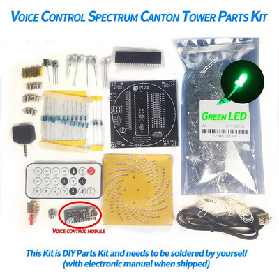 Nadogradite glasovno upravljanje Šareni LED Canton Tower spectrum LED daljinski upravljač Elektronički DIY Kits Komplet za lemljenje glazbenog spektra
