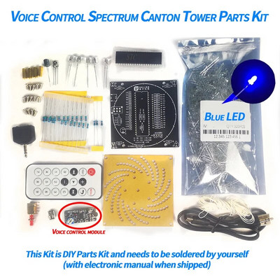 Nadogradite glasovno upravljanje Šareni LED Canton Tower spectrum LED daljinski upravljač Elektronički DIY Kits Komplet za lemljenje glazbenog spektra