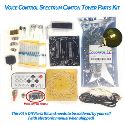 Nadogradite glasovno upravljanje Šareni LED Canton Tower spectrum LED daljinski upravljač Elektronički DIY Kits Komplet za lemljenje glazbenog spektra