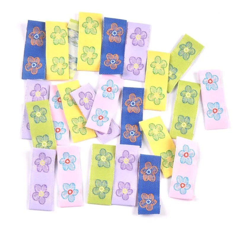 Jaukts ziedu raksts 50gab. Roku darbs Austa Etiķete Apģērbam Šalle Etiķetes Apavi Somas Apģērba birkas 15x40mm CP3269