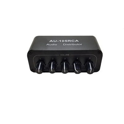 Helijaotur Kahe kanaliga stereoheli RCA splitter ühesuunaline sisend viiesuunaline väljund Ühendage võimsusvõimendiga
