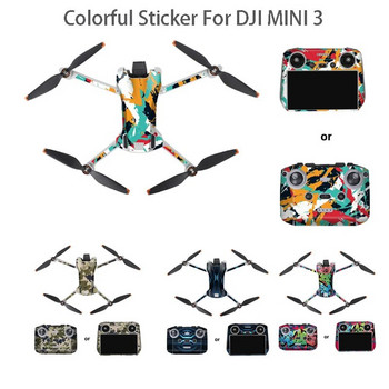 Стикери за дронове за DJI Mini 3 Защитно фолио за дронове Водоустойчиви стикери за дистанционно управление Пълно покритие за DJI RC/RC N1 Аксесоари