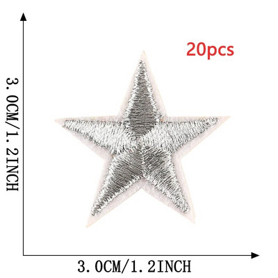 20 τμχ μπαλώματα με πέντε άκρες αστεράκια πολλά για σίδερο ρούχων σε τυχαία χύμα θερμικό αυτοκόλλητο κέντημα Sew Designer Parches Para Ropa