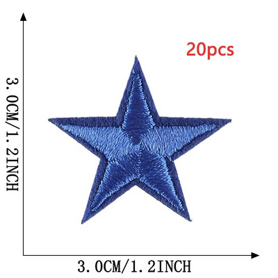 20 τμχ μπαλώματα με πέντε άκρες αστεράκια πολλά για σίδερο ρούχων σε τυχαία χύμα θερμικό αυτοκόλλητο κέντημα Sew Designer Parches Para Ropa