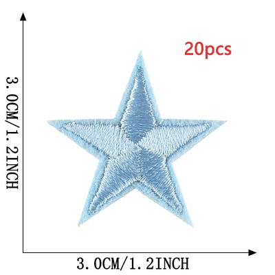 20 τμχ μπαλώματα με πέντε άκρες αστεράκια πολλά για σίδερο ρούχων σε τυχαία χύμα θερμικό αυτοκόλλητο κέντημα Sew Designer Parches Para Ropa