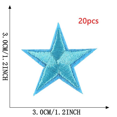 20 τμχ μπαλώματα με πέντε άκρες αστεράκια πολλά για σίδερο ρούχων σε τυχαία χύμα θερμικό αυτοκόλλητο κέντημα Sew Designer Parches Para Ropa