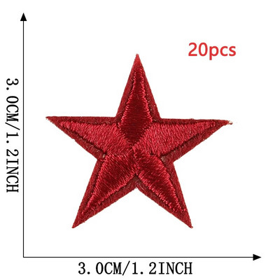 20 τμχ μπαλώματα με πέντε άκρες αστεράκια πολλά για σίδερο ρούχων σε τυχαία χύμα θερμικό αυτοκόλλητο κέντημα Sew Designer Parches Para Ropa