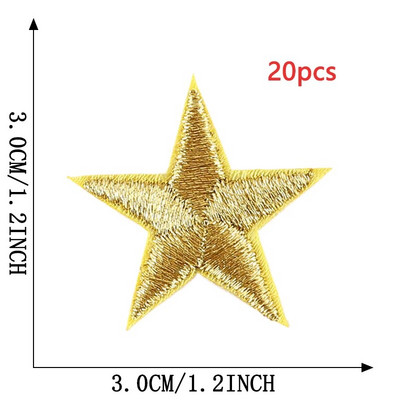 20 τμχ μπαλώματα με πέντε άκρες αστεράκια πολλά για σίδερο ρούχων σε τυχαία χύμα θερμικό αυτοκόλλητο κέντημα Sew Designer Parches Para Ropa