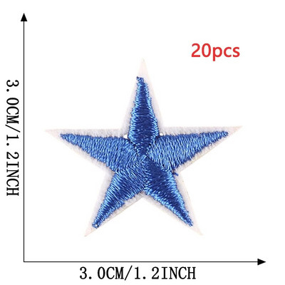 20 τμχ μπαλώματα με πέντε άκρες αστεράκια πολλά για σίδερο ρούχων σε τυχαία χύμα θερμικό αυτοκόλλητο κέντημα Sew Designer Parches Para Ropa