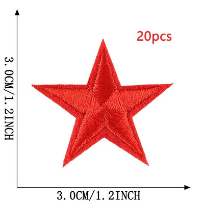 20 τμχ μπαλώματα με πέντε άκρες αστεράκια πολλά για σίδερο ρούχων σε τυχαία χύμα θερμικό αυτοκόλλητο κέντημα Sew Designer Parches Para Ropa