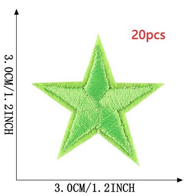 20 τμχ μπαλώματα με πέντε άκρες αστεράκια πολλά για σίδερο ρούχων σε τυχαία χύμα θερμικό αυτοκόλλητο κέντημα Sew Designer Parches Para Ropa