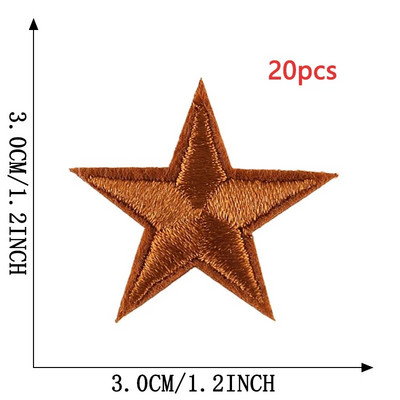 20 τμχ μπαλώματα με πέντε άκρες αστεράκια πολλά για σίδερο ρούχων σε τυχαία χύμα θερμικό αυτοκόλλητο κέντημα Sew Designer Parches Para Ropa