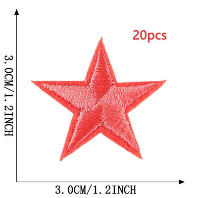 20 τμχ μπαλώματα με πέντε άκρες αστεράκια πολλά για σίδερο ρούχων σε τυχαία χύμα θερμικό αυτοκόλλητο κέντημα Sew Designer Parches Para Ropa